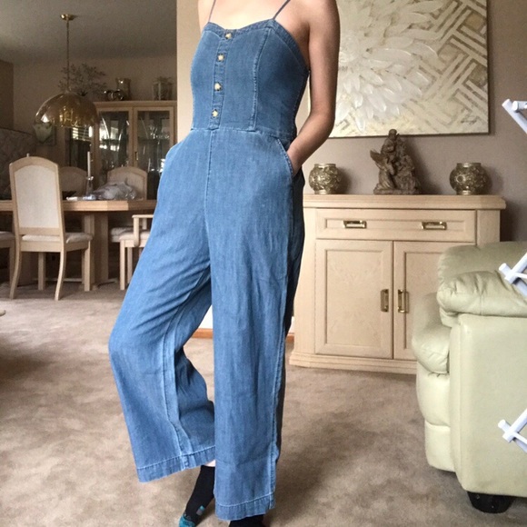 abercrombie and fitch denim jumpsuit